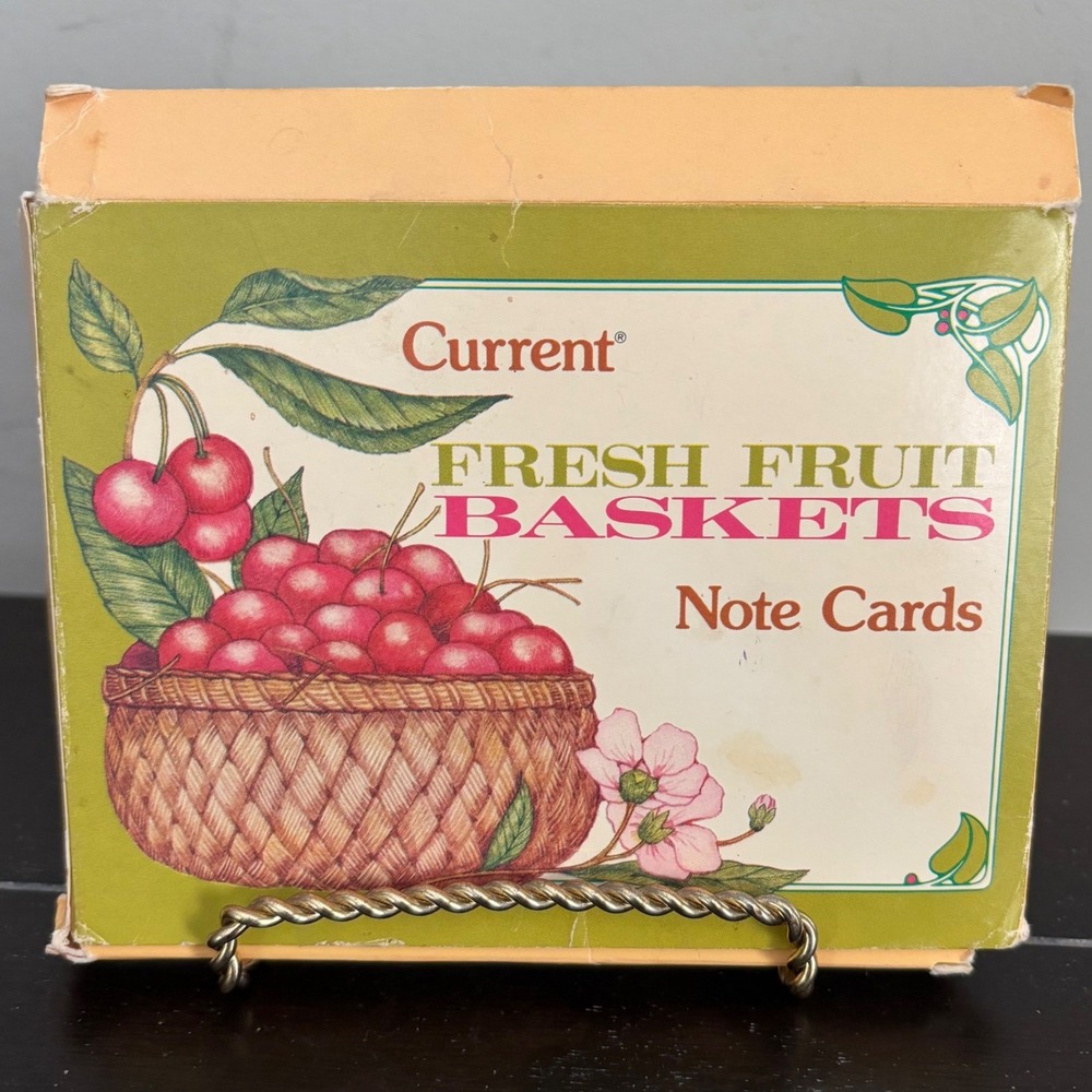 Vintage 1980 Current Inc Fresh Fruit Baskets Note Cards | 8 Count | J Moore Art